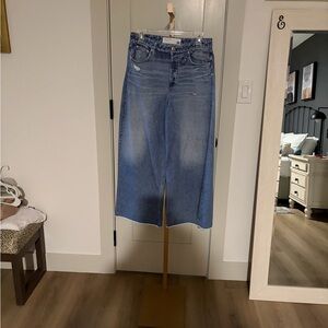 rag & bone faded blue wide-leg cropped jeans